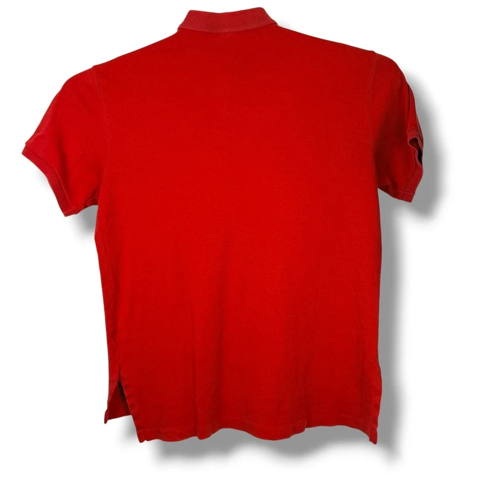 Vintage Polo Ralph Lauren Polo Shirt Mens Large Red Blue Pony Custom Fit Golf
